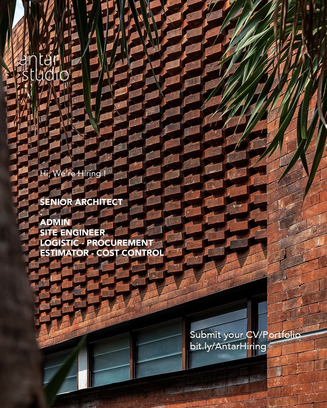 Poster Senior Architect, Admin, Site Engineer, Logistic - Procurement, Estimator - Cost Control di antarstudio___ 1